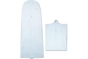 Goal Winners Breathable Wedding Gown Long Dress Bridesmaid Showerproof Garment Clothes Cover Storage Bags - 183cm (72 Inch) - White