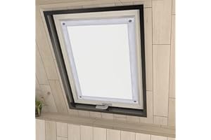 Eurohome 100% Verdunkelung Dachfenster Rollo ohne Bohren Sonnenschutz Verdunkelungsrollo mit Saugnäpfen für Fenster Weiß 96x93 cm