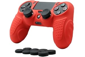 CHIN FAI PS4 Funda para Cubrir el Mando de PS4 con 4 Grips para Pulgares, Funda Antideslizante de Silicona, Carcasa Protectora para Mando de Sony PS4 / Slim/Pro
