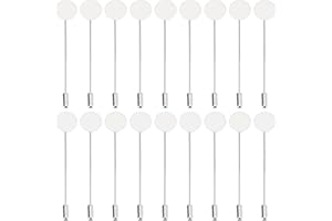 SUNNYCLUE 1 Scatola 60 Pezzi Vassoio Rotondo Spilla Spilla In Metallo Spilla Spilla In Acciaio Inossidabile Risultati Spilla di Sicurezza Spille Impostazioni di Base per Uomo Donna Abito Cravatta Capp