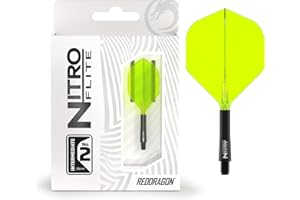 ‎RED DRAGON RED DRAGON Darts – Nitro Flite Integriert Flüge & Schäfte System – No.2 Form und Design- Erhältlich in Kurz, Dazwischenliegend & Medium erhältlich- Professionelles Dartzubehör