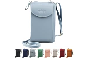 Jangostor Donna a Tracolla per Cellulare Piccola Borsa, Tracolla Donna Pochette per Cellulare a Tracolla Cellulare Piccola Borsa con Slot per Schede Spallacci Regolabili per i regali donne (Sky Blue)