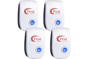 HEEGFF Repellente ad Ultrasuoni, 4 Pack Antizanzare Repellente Ultrasuoni, Repellente Ultrasuoni Anti Zanzare Elettrico Ultrasuoni Antizanzare per Anti Zanzare, Roditori, Ragni, Formiche