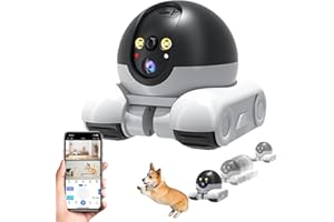 Uuxkgu blinkybot,pet Camera,heimtierkameras,Haustier Kamera mit app,mini Roboter mit Kamera,Robot Camera,360° View,Blinkybot Pro Dual Cameras,1080p HD Wi-Fi Mobile Pet Cameras-A