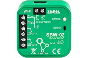 SUPLA Odbiornik WiFi z 2 kanałami SBW-02 do sterowania bramką, pilot zdalnego sterowania z aplikacją, tworzywo sztuczne, metal