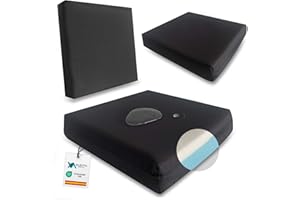 VALENTIA MEDICAL Orthopädisches Sitzkissen Schaum + Memory Foam WEICH - 100% wasserdicht + Innenbezug - Sitzkissen Outdoor - Mehrzweckkissen- Sitzkissen orthopädisch