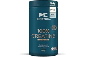 ‎KINETICA Kinetica Sports Creapure® 100% Kreatin Monohydrat Pulver - Geschmacksneutral | 3.4g Kreatin/Portion, 147 Portionen/500g Packung | Vegan & Glutenfrei | Unterstützt Leistungsfähigkeit & Muskelkraft