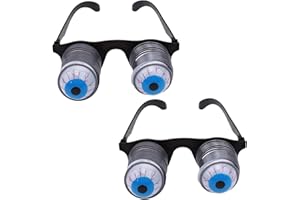 Dwang 2 Pcs Pop Out Eye Glasses Wobbly Eyes On Springs Pop Out Eyes Novelty Glasses Halloween Carnival Party Plastic Joke Horror Shock Pop Eyes Glasses Toy,Sunglasses,Novelty Pop Out Eyes Glasses