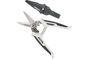 CEERAYZ 7" Cisaille Multi Usage, Ciseaux industriels robustes, Cisaille de jardin pour projets DIY, bureau, lignes de production et jardinage, avec étui protecteur (Blanc Gris)