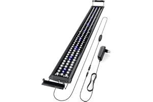 Tccbac Aquarium LED Beleuchtung Aquarium Licht, 18Watt Pflanze Aquarium Licht mit Timmer, Voll Spectrum Aquarium Lampe, Einstellbare Helligkeit, Standfuß und 2 Modi (18W für 90-120cm Aquarium)