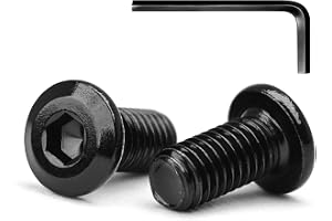 M4 x 16 mm, 20 st sexkantsskruv med platt huvud, i rostfritt stål A2 V2A, svart oxiderad (med skiftnyckel)