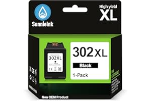 Sunnieink 302 czarny wkład atramentowy, 302 wkłady atramentowe zamiennik do HP 302 Ink, tusz do drukarki 302 dla Envy 4527 4520 4523 4524 OfficeJet 3832 4650 3831 3835 3830 5230 DeskJet 3630 3637 2130