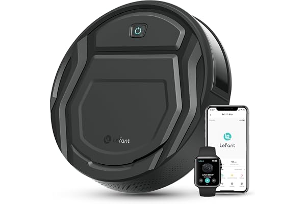 Lefant Aspirateur Robot, Robot Aspirateur Mince Silencieux Connecté avec WiFi/Bluetooth/Alexa/App, 6 Modes de Nettoyage, Auto-Charge, 120min d'Autonomie, Idéal pour Poils d'animaux Sols Durs, M210P