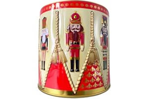 MediMuc Nussknacker Runddose - Liebevoll gearbeitete Runddose geprägten und bemalten Nußknackermotiven - Volumen: 1.8l Maße: 13,5 x 14,5cm (Durchm. x Höhe)