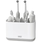 Joseph Joseph 70510 Easy-Store B&uuml;y&uuml;k Diş Fır&ccedil;alık, Beyaz/Gri