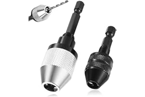 BIEMIAN 2 Adattatori Mandrino Autoserrante, Portamandrino Rapido Senza Chiave 1/4" Esagonale, Compatibile con Punte 0,3-6,5mm e 0,3-3,6mm, Per Trapani e Avvitatori