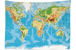 Ulticool - Carte du Monde Décoration murale - Tapisserie murale - 200x150 cm - Grande tapisserie - Poster Toile - Peinture