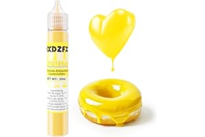 HXDZFX Colorant Alimentaire Liposoluble à Base D'huile pour Chocolat Jaune - Colorant Chocolat pour Les Gâteaux, Le Bonbons, Le Glaçage, La Crème Glacée, Le Beignets, Le Biscuits - 30ml