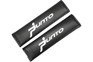 Symilov 2 Pezzi Imbottiture Protezione per Cintura di Sicurezza in Fibra di Carbonio per Auto per Fi-at Punto, Spalline della Cintura di Sicurezza Car Interni Accessori,Black