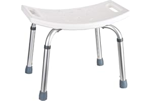 ‎FLEXILIFE flexilife Shower Stool Square - Shower Seat Height Adjustable Bathroom Stool Square White for Seniors - Bathroom Chair for Shower (Rectangular)