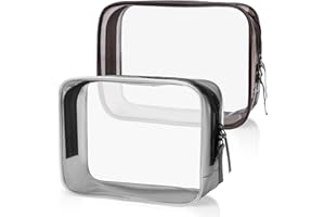 GoldRock Worek na płyny, bagaż podręczny, wodoszczelna kosmetyczka, przezroczysta, czarno-szary, 2 Stück, Wodoszczelna, przezroczysta kosmetyczka z zamkiem błyskawicznym