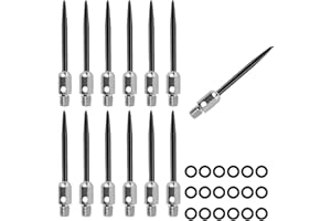 HERZWILD Dart tips, 12 pieces, dart rubber ring, steel tips, metal tips for steel dart