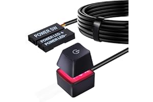 Interruttore di alimentazione per computer desktop, AZMXDVP Pulsante di accensione e spegnimento della scheda madre del PC a distanza 2M Cavo di estensione-M20 (Black)