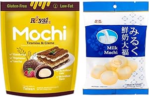 HAMEDIS Royal Family Mochi - Korean Cuisine - Glutenous Rice Treats - 2 packs - Halal (MILK/Tirimisu & Creme)