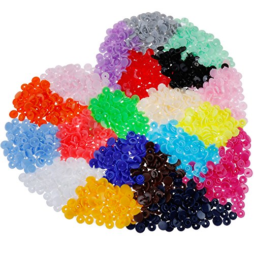 Anpro 400 Druckknöpfe, Druckknopf set mit zange, Snaps Zange set Nähfrei für DIY Basteln - 7