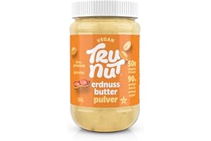 ‎TRU-NUT Tru-Nut Erdnussbutter light Pulver 454g - Powdered Peanut Butter 90% less fat - Vegan - Peanutbutter Creme mit leckerem Geschmack