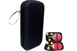 Smavles Housse Raquette Ping Pong, Housse de Raquette Safe avec Rangement Balles Étui pour Raquette Ping Pong de Tennis de Table Convient pour 2 Pagaies et 6 Balles (Étui Uniquement)