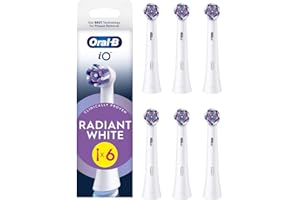 Oral-B Series iO Radiant White Cabezales De Recambio Originales, Pack de 6 Recambios Blancos Para Cepillos De Dientes Eléctricos Oral-B iO, Blanqueamiento Dental, Eliminación De Manchas