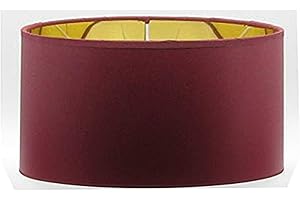 Paolo Rossi paralume coprilampada in tessuto cinzato rosso scuro interno oro - produzione propria - made in Italy (modello cilindro, diametro 30)