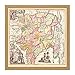 Produktbild Antique Map China Mongolia Square Wooden Framed Wall Art Print Picture 16X16 Inch Antiquität Karte Mongolei Holz Wand Bild
