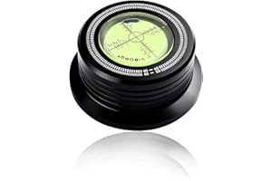 Tertullus LP628B LP Record Weight Stabilizer Vinyl Stabilizer, Aluminum Alloy Turntable Level Stabilizer and Strobe Scale All-in-one, 280G LP Disc Stabilizer for LP Vinyl Record Player (60Hz, Black)