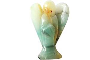 Lovionus89 Natürlich Amazonit Wächter Engel Statue, Handgeschnitzt Stein Heilung Kristall Tasche Figuren Dekoration, 5CM