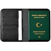 Oh Deer Leather Hakiki Deri Pasaport Kılıfı &ndash; Kart ve Kimlik B&ouml;lmeli Seyahat C&uuml;zdanı (Siyah)