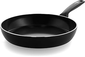 GreenPan Torino Poêle à Frire de 30 cm Antiadhésive en Céramique Sain, Sans PFAS, Induction, Résistante au Lave-vaisselle, Va au four jusqu'à 160°C, Noir