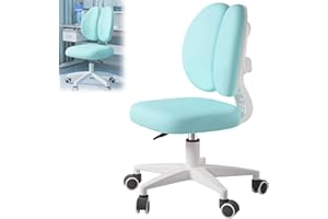 ‎TAZZOR TAZZOR Schreibtischstuhl Kinder mit 360-Grad-Drehrollen Bürostuhl Ergonomisch Höhen- und Rückenverstellbar Drehstuhl Kinder Computer Stuhl für Haus Schule und Bibliothek, Blau