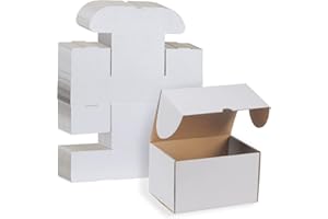 RLAVBL 25 Stück weiße Versandkartons mit den Maßen 17,8 x 12,7 x 10,2 cm für den Versand von kleinen Gegenständen, Spielzeug und Geschenken