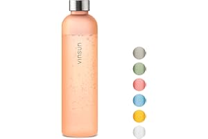 VINSUN Botella Agua 1 Litro - sin BPA, Tritan, Reutilizable, Antigoteo - Cantimplora Deporte para Gimnasio, Colegio, Bicicleta, Oficina, Senderismo