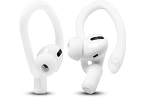 WC HookZ — opatentowane ulepszone zaczepy na uszy do słuchawek AirPods Pro 1, 2 oraz AirPods 1, 2 i 3 — w zestawie znajdują się dwie pary rozmiarów, wykonane przez Wicked Cushions | Winter White