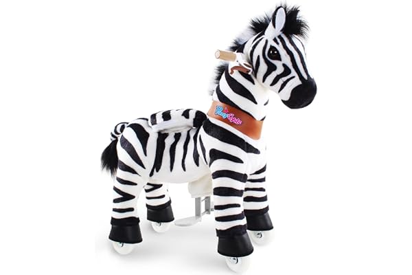 PonyCycle Authentic Monter sur Le Zèbre Jouets pour Tout-Petits (avec Frein/ 76 cm de Hauteur/Taille 3 pour Les 3 à 4 Ans) Balade en Poney à Cheval sur des Animaux mécaniques Jouets zèbre Ux368