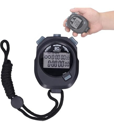 Chronomètre Sport Numérique PULIVIA - écran LCD, Mémoire 200 Tours, Alarme, Étanche