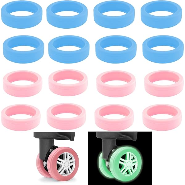Protections Roues Valise TPZORJX - Lot De 8, Silicone Alimentaire, Réducteur Bruit Voyage