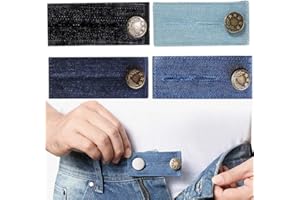 Azlanway Rallonge Bouton Pantalon, 4 Pcs Elargisseur Pantalon Grossesse, Extension de Taille Réglable pour Pantalons, Jeans et Jupes, pour La Grossesse et Les Variations de Poids