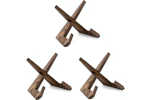 ANBOXIT Soporte Platos Decorativos de Madera - 3 Piezas Soporte para Platos Expositor de 16,6 cm, Soporte de Madera para Marcos de Fotos, Caballetes Decorativos de Mesa para Exhibición