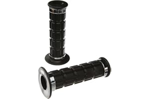 FEZ FAHRZEUGTEILE GMBH FEZ Set: 2 Lenkergummis, schwarz mit 2 verchromten Ringen - für Simson S50, S51, S70, SR50, SR80