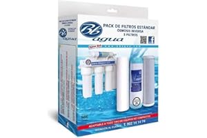 Bbagua Filtros ósmosis Inversa. Pack Compuesto por 1 de Sedimentos, GAC, 1 de Carbón Block, Blanco, 3 Unidad (Paquete de 1)