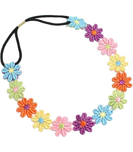 NET TOYS Blumen Haarreif Bunt – Hippie Haarschmuck Für Karneval & Mottopartys